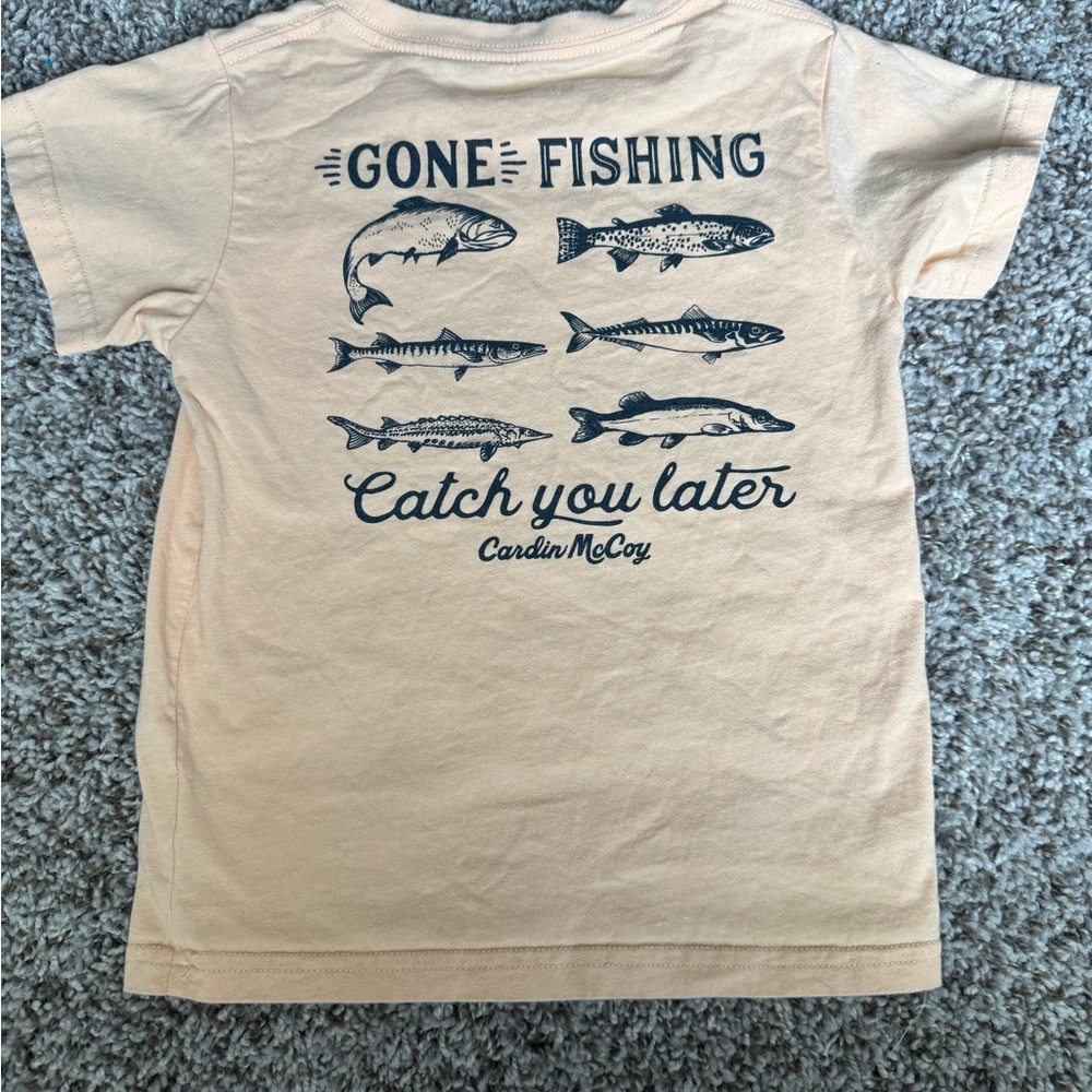 Peach Gone Fishing Tee